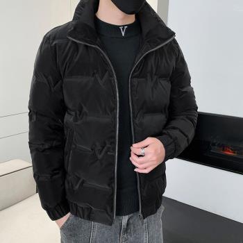新款男士輕薄羽絨服男外套冬季棉衣加厚潮牌大碼立領羽絨棉服男款