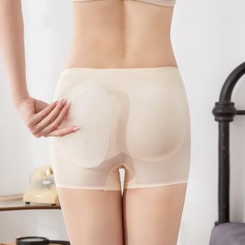 假屁股提臀冰絲翹臀內褲女蜜桃臀無痕透氣中腰束小肚子美臀塑型褲