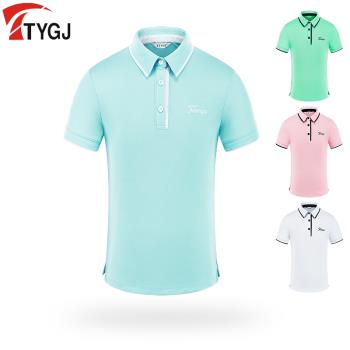 兒童高爾夫球衣服透氣青少年春夏短袖T恤 速幹運動休閑GOLF上衣