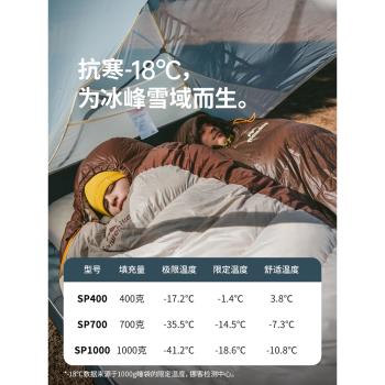 挪客雪鳥羽絨睡袋成人戶外露營木乃伊輕量化超輕便攜式防寒保暖