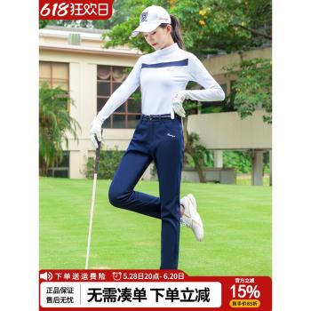 新款高爾夫褲子 女款加絨保暖長褲 秋冬防寒加厚運動長褲