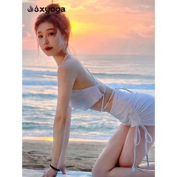 瑜伽服套裝女網紅時尚氣質性感美背帶胸墊專業健身跑步運動短褲夏