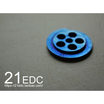 21EDC 仿USN Dave22左輪款鈦合金鈕扣墜 一字起子 小撬片