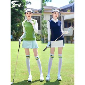 高爾夫馬甲背心女士秋冬運動保暖背心毛衣 時尚戶外golf女裝球服