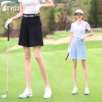 TTYGJ高爾夫女士運動短褲 夏季薄款中褲彈力跑步健身貼身訓練褲