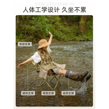牧行戶外露營桌野餐桌椅折疊月亮椅便攜鋁合金蛋卷桌野營裝備全套