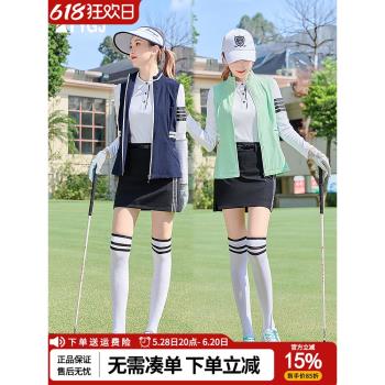 高爾夫馬甲女士保暖背心外套 韓版立領golf運動女裝顯瘦服裝上衣