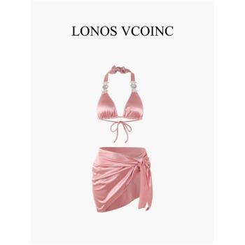 LONOS VCOINC 新款泳衣女分體三件套比基尼三點式聚攏性感沙灘
