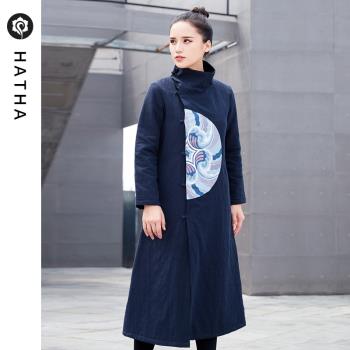 哈他牧雲棉麻專業瑜伽大師服女套裝加絨保暖防風禪修仙氣外套
