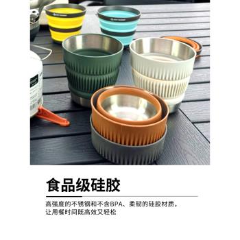 SEATOSUMMIT戶外便攜矽膠折疊水杯防燙可裝沸水防摔伸縮漱口杯子