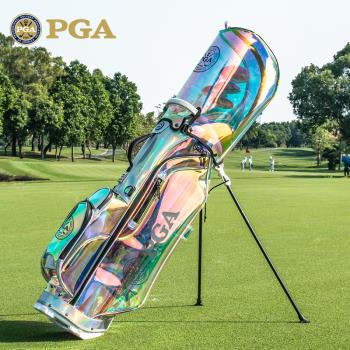 美國PGA 高爾夫球包 女士支架包炫彩透明TPU防水輕量便攜式球桿袋
