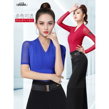 丹寶羅跳交誼舞網紅拉丁舞服上衣女練功服國標舞摩登舞衣舞蹈服裝