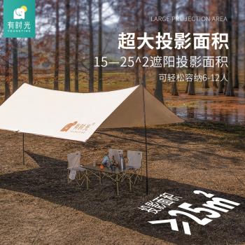 天幕戶外帳篷遮陽黑膠防曬塗銀春夏季郊遊戶外公園長方形遮陽棚