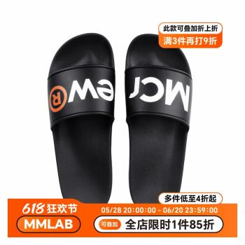 MCrew 加州熊系列LOGO字母潮牌潮流簡約黑色運動休閑居家戶外拖鞋