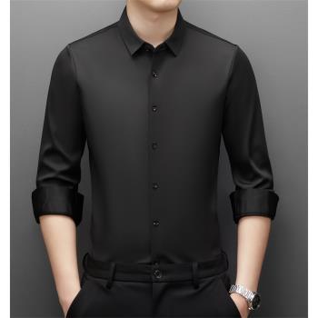 春秋拉丁舞練功服男士跳舞長袖上衣摩登舞舞蹈服交誼國標舞服襯衫