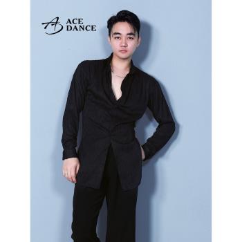 ACEdance拉丁舞專業男成人襯衫肌理紋透氣設計款上衣練功服SY289