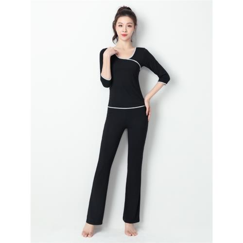 瑜伽服套裝女2025春秋季新款寬松專業高級感端舞蹈練功形體衣喻咖