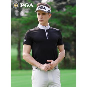 美國PGA 高爾夫服裝 男士短袖t恤 透氣速幹 男裝衣服polo衫上衣