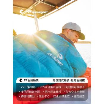 SEATOSUMMIT睡袋大人夏季戶外登山露營羽絨信封超輕便攜防寒單人