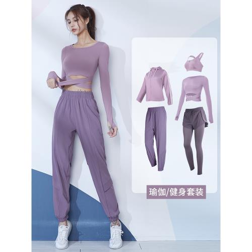 瑜伽服女春夏薄款時尚性感健身衣專業健身房晨跑步高級感運動套裝