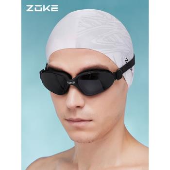 洲克男士近視泳鏡防水防霧男款zoke高畫質中框游泳眼鏡游泳裝備泳帽