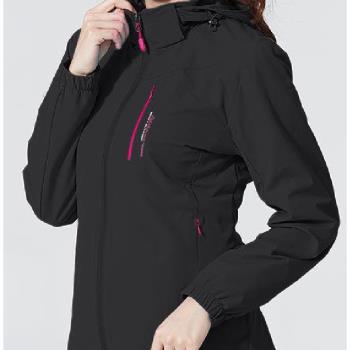 大碼彈力沖鋒衣女戶外春秋季單層薄款中老年防風透氣外套登山服男