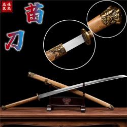 丁修同款中華武術苗刀一體高錳鋼雙手長刀戚家刀繡春刀擺件未開刃|劍道