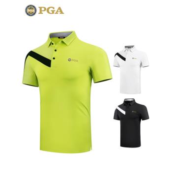 美國PGA 高爾夫服裝 男士短袖t恤 透氣吸濕排汗 男裝上衣polo衫