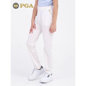 美國PGA 女童高爾夫褲子青少年運動長褲秋冬運動球褲速幹彈力腰帶