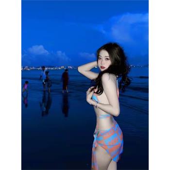 法式比基尼泳衣女夏季2025新款三點式性感純欲風高階感辣妹三件套