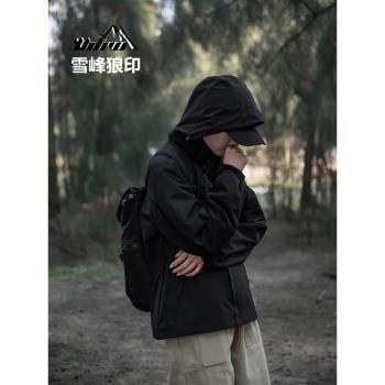 戶外沖鋒衣女春秋薄款彈力透氣防水防風情侶單層外套旅行登山服男