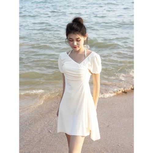 泳衣女裙式分體遮肚顯瘦聚攏2024新款爆款保守國風旗袍泡溫泉泳裝