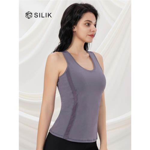 SILIK斯力克瑜伽背心女透氣裸感跑步訓練緊身運動健身服tank top