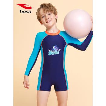 hosa浩沙兒童游泳衣男童2024新款夏季連體游泳衣可愛卡通印花舒適