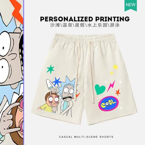 男速干沙灘褲五分大碼褲衩短褲溫泉卡通可下水海邊防尷尬游泳褲夏