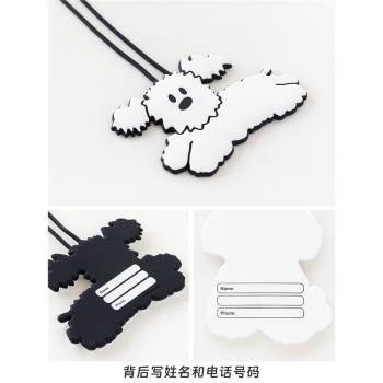 韓國romane可愛行李吊牌卡通防丟牌行李箱標識牌裝飾掛件防水掛牌