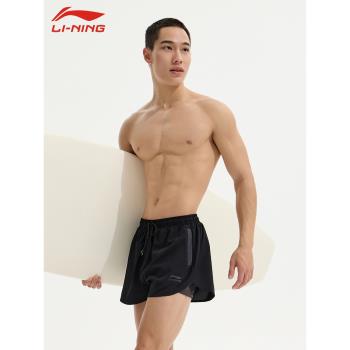 李寧男士平角泳褲防尷尬沙灘褲男速幹可下水海邊度假短褲泡溫泉褲