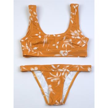 澳洲品牌背心式運動外貿比基尼泳衣女聚攏顯瘦性感bikini出口泳裝