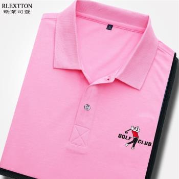 純色短袖t恤男高爾夫新款運動休閑服裝打比賽球衣夏季高階POLO衫