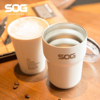 SOG索格12oz不銹鋼寬口便攜隨行咖啡杯直飲水杯保溫隔熱防燙杯子