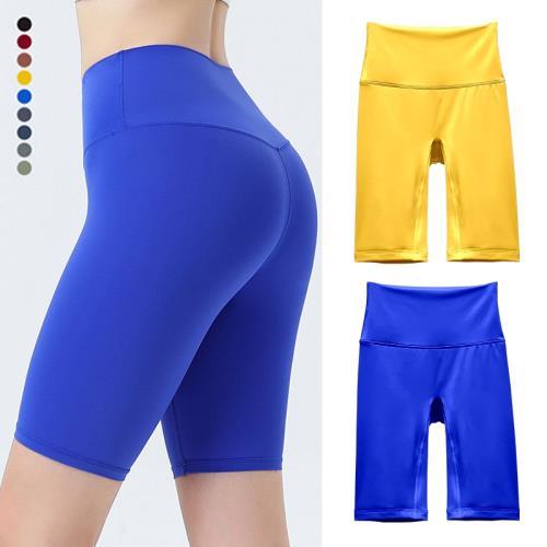 高腰提臀瑜伽服短褲夏天薄款速干裸感涼快跑步運動健身時尚五分褲