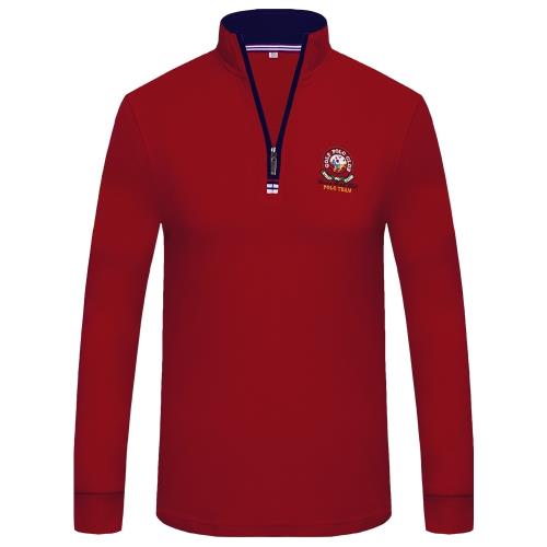 高爾夫球衣服男裝 立領長袖T恤半拉鏈Polo休閑GOLF運動半高領體恤