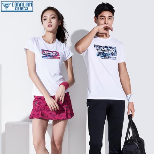韓國可萊安羽毛球服男女款短袖透氣速干乒乓球網球比賽服運動上衣
