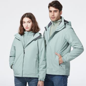 秋冬男戶外沖鋒衣女三合一兩件套防水保暖外套登山服新款潮