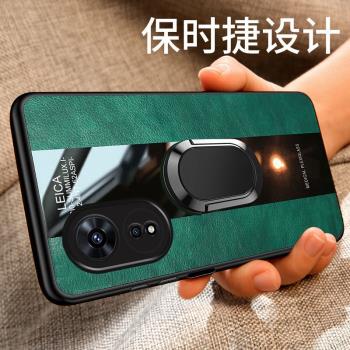 適用OPPOPHJ110手機殼phj110磨砂殼OPPO A58 5G保護殼磁吸指環殼A58保護套全包鏡頭opa58素皮殼oppoa58手機套