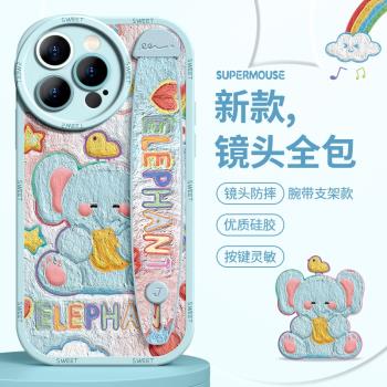 軟殼矽膠支架卡通鏡頭全包蘋果