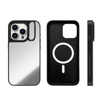 鏡頭框折疊支架Magsafe磁吸LOUVRE盧浮宮藝術油畫手機殼16Promax適用iPhone15鏡面14Pro蘋果13防摔情侶保護套