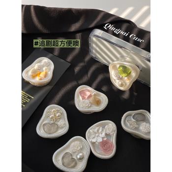 輕派ins大理石珍珠貼上式手機殼