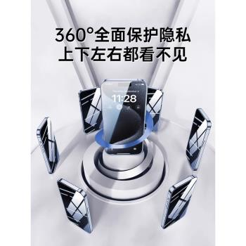 [新360度防窺膜]適用iPhone15Promax防窺鋼化膜蘋果14/13防偷窺12手機11新款x貼膜plus護眼全屏覆蓋por擋窺屏