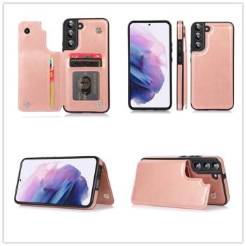 適用三星s22手機殼S21可插卡S23防摔s22錢包式Note10皮質S10E/S9+